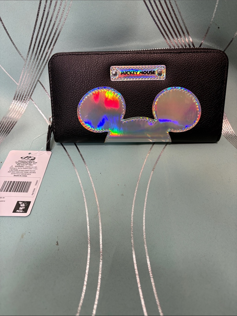 Disney Black Wallet with Holographic Mickey Accent